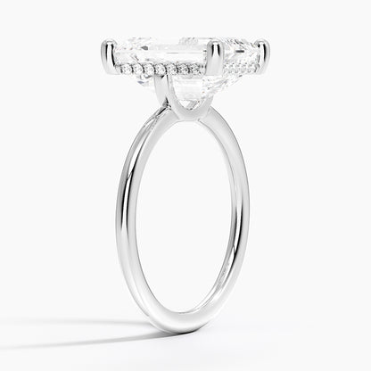 5.10 Emerald Kesim Hidden Halo Tasarım Tektaş Laboratuvar Pırlanta Yüzük - Melara