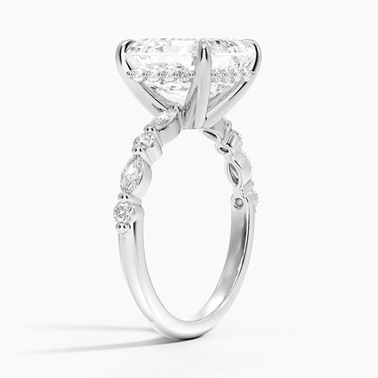 1.60 Carat Princess Halo Design Solitaire Lab Diamond Ring 18K - Florina 