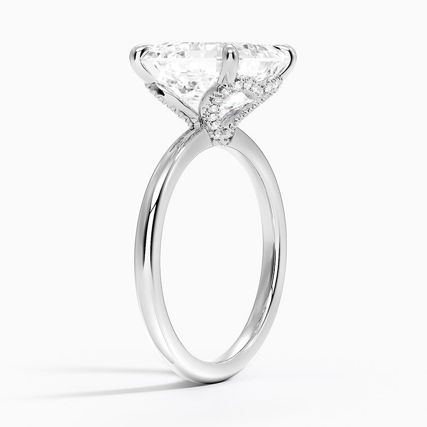 5.15 Karat Asscher Kesim Hidden Halo Tasarım Tektaş Laboratuvar Pırlanta Yüzük - Lyon