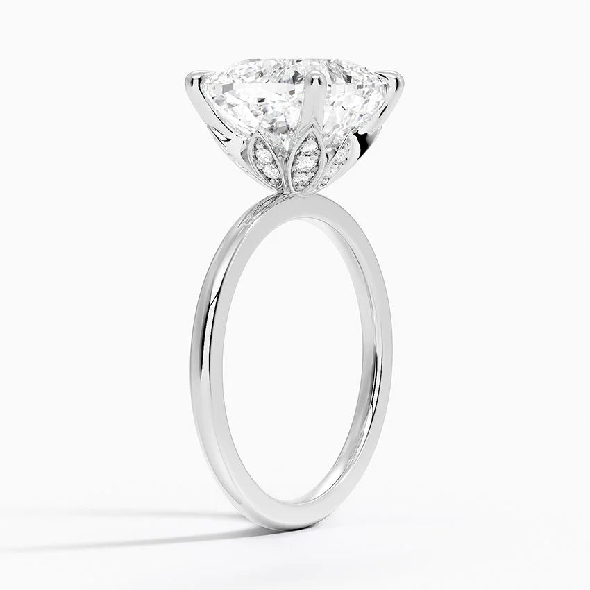 1.60 Carat Princess Halo Design Solitaire Lab Diamond Ring 18K - Florina 