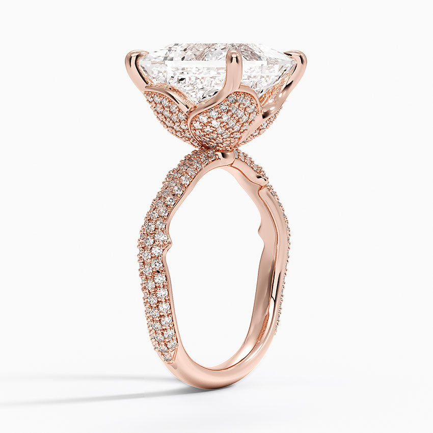 5.75 Karat Prenses Kesim Hidden Halo Tasarım Tektaş Laboratuvar Pırlanta Yüzük - Sorrento