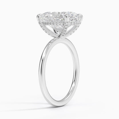 1.60 Carat Princess Halo Design Solitaire Lab Diamond Ring 18K - Florina 