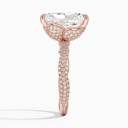 5.75 Radiant Kesim Hidden Halo Tasarım Tektaş Laboratuvar Pırlanta Yüzük - Filara