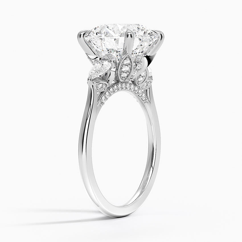 1.60 Carat Princess Halo Design Solitaire Lab Diamond Ring 18K - Florina 