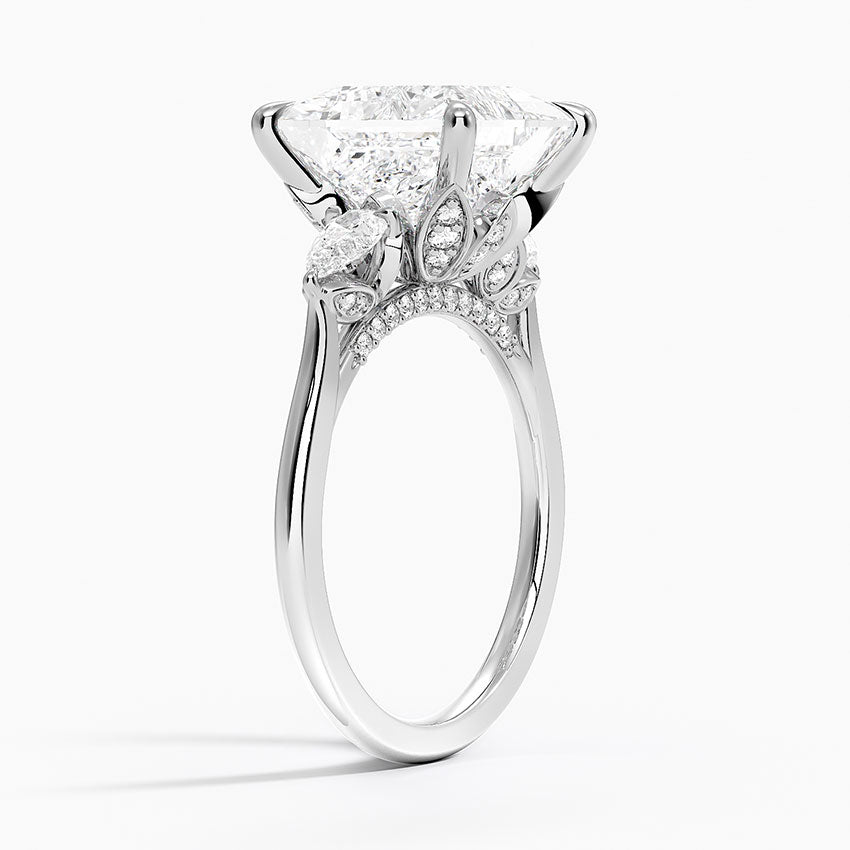 1.60 Carat Princess Halo Design Solitaire Lab Diamond Ring 18K - Florina 