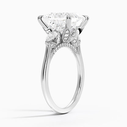 1.60 Carat Princess Halo Design Solitaire Lab Diamond Ring 18K - Florina 