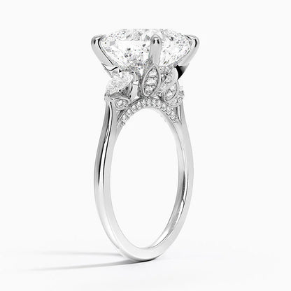 1.60 Carat Princess Halo Design Solitaire Lab Diamond Ring 18K - Florina 