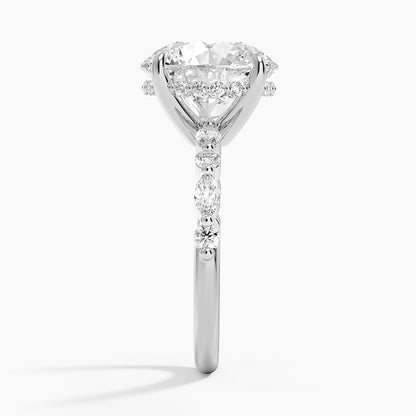 1.60 Carat Princess Halo Design Solitaire Lab Diamond Ring 18K - Florina 