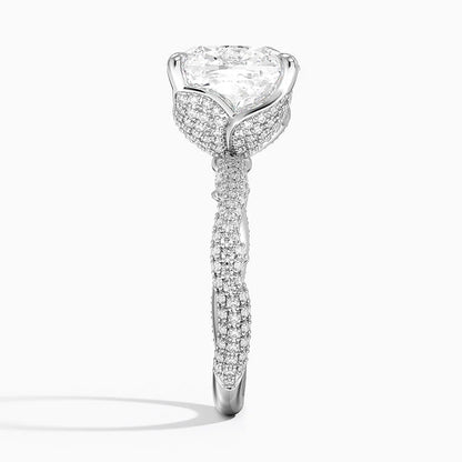 5.75 Cushion Kesim Hidden Halo Tasarım Tektaş Laboratuvar Pırlanta Yüzük - Filara