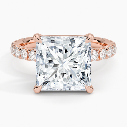 1.60 Carat Princess Halo Design Solitaire Lab Diamond Ring 18K - Florina 