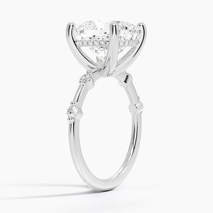 5.20 Cushion Kesim Hidden Halo Tasarım Tektaş Laboratuvar Pırlanta Yüzük - Zelora