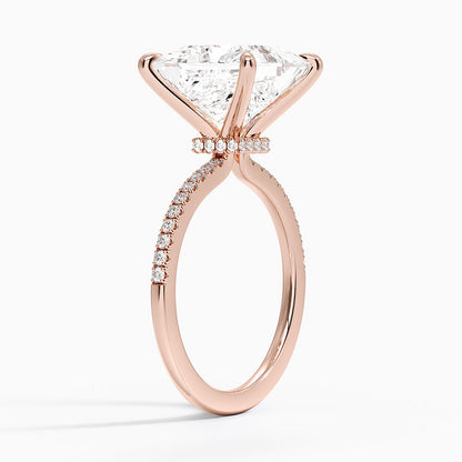1.60 Carat Princess Halo Design Solitaire Lab Diamond Ring 18K - Florina 