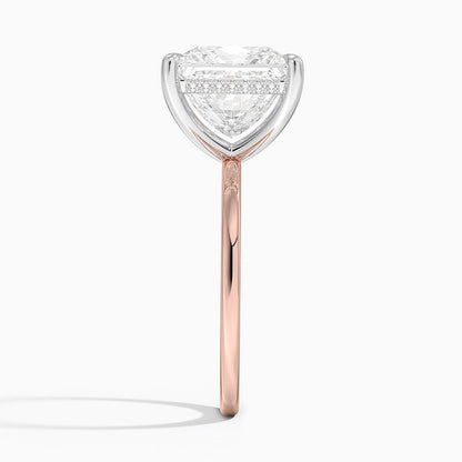 5.10 Karat Prenses Kesim Hidden Halo Tasarım Tektaş Laboratuvar Pırlanta Yüzük 18K  - Elora - Bold Diamonds