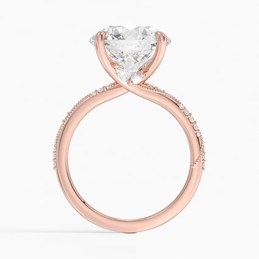 5.25 Karat Hidden Halo Tasarım Tektaş Laboratuvar Pırlanta Yüzük 18K  - Melora - Bold Diamonds