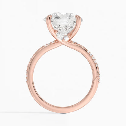 5.25 Karat Hidden Halo Tasarım Tektaş Laboratuvar Pırlanta Yüzük 18K  - Melora - Bold Diamonds