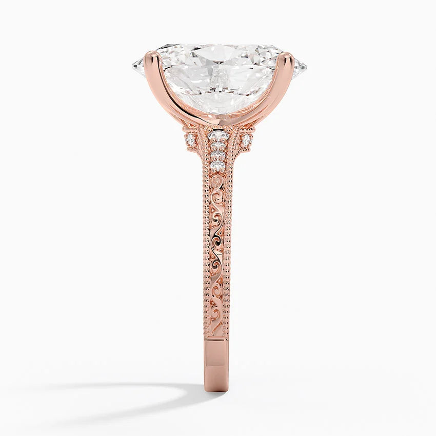 5.15 Karat Oval Kesim Hidden Halo Tasarım Tektaş Laboratuvar Pırlanta Yüzük - Venice