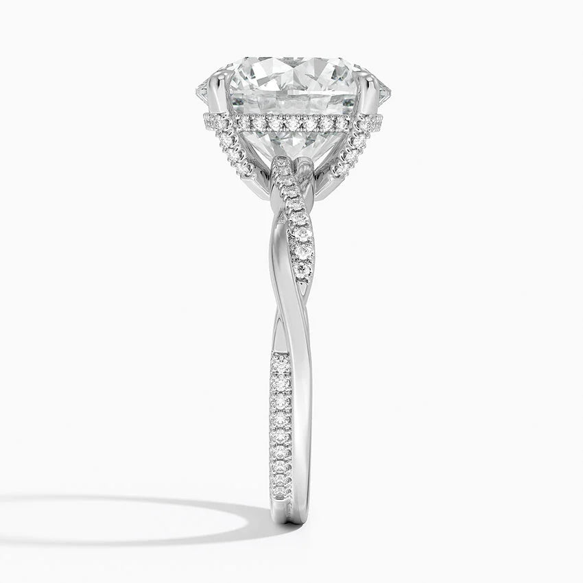 5.25 Karat Hidden Halo Tasarım Tektaş Laboratuvar Pırlanta Yüzük 18K  - Talora - Bold Diamonds