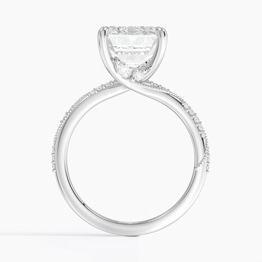 5.25 Karat Emerald Kesim Hidden Halo Tasarım Tektaş Laboratuvar Pırlanta Yüzük 18K  - Melora - Bold Diamonds