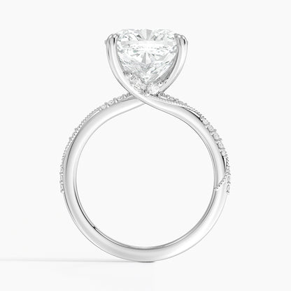 5.25 Karat Cushion Kesim Hidden Halo Tasarım Tektaş Laboratuvar Pırlanta Yüzük 18K  - Melora
