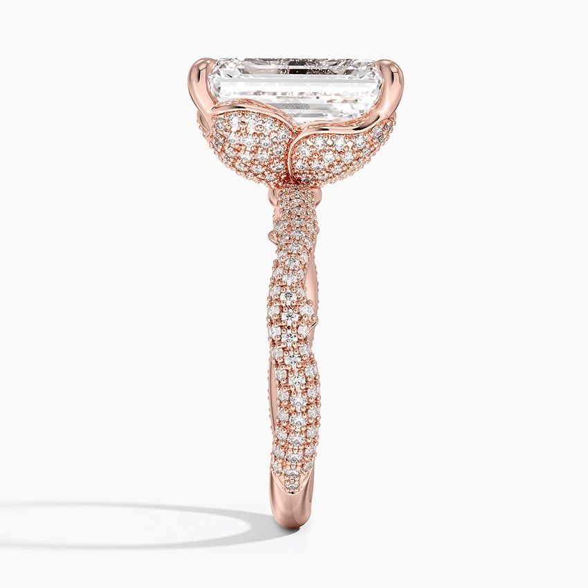 5.75 Karat Emerald Kesim Hidden Halo Tasarım Tektaş Laboratuvar Pırlanta Yüzük - Sorrento