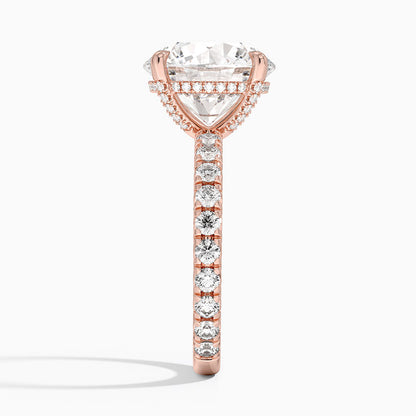 5.75 Karat Hidden Halo Tasarım Tektaş Laboratuvar Pırlanta Yüzük 18K  - Selora