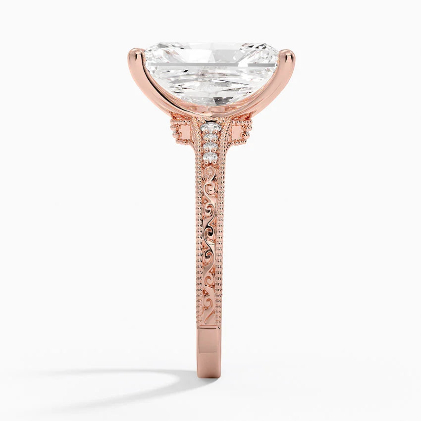 5.15 Karat Radiant Kesim Hidden Halo Tasarım Tektaş Laboratuvar Pırlanta Yüzük - Venice