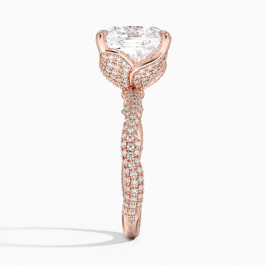 5.75 Karat Cushion Kesim Hidden Halo Tasarım Tektaş Laboratuvar Pırlanta Yüzük - Sorrento