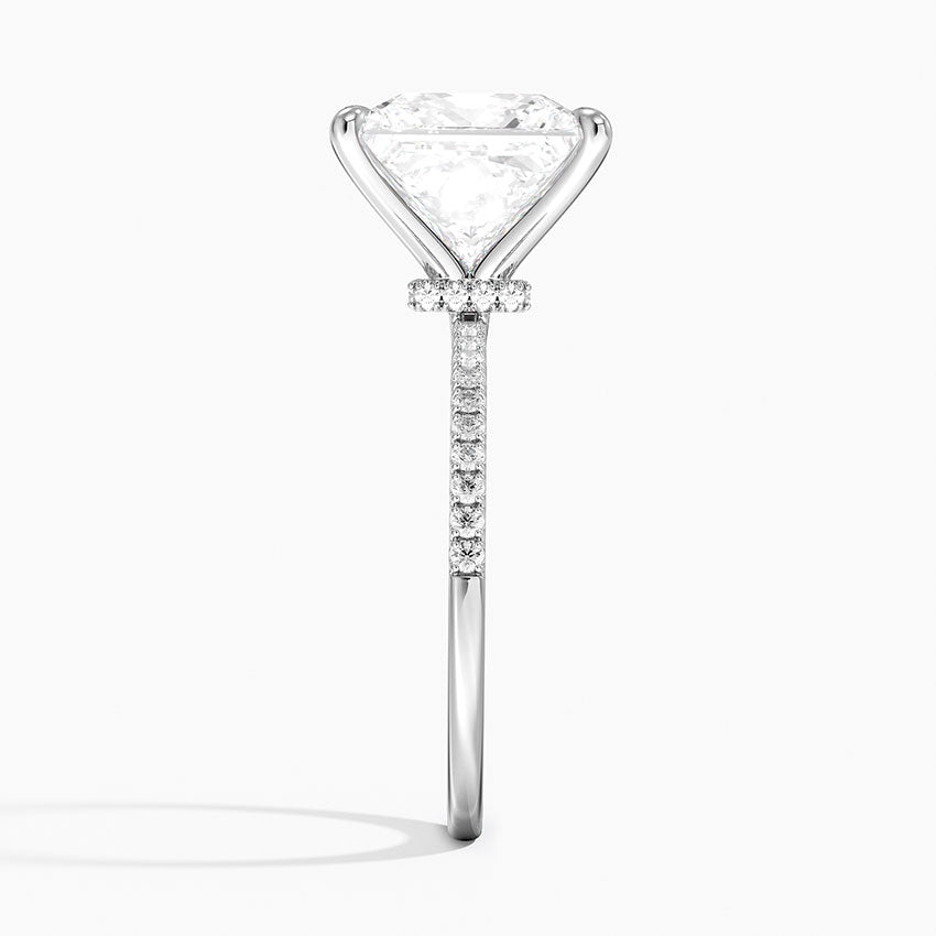 5.25 Karat Prenses Kesim Hidden Halo Tasarım Tektaş Laboratuvar Pırlanta Yüzük - Filora - Bold Diamonds