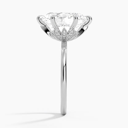 1.60 Carat Princess Halo Design Solitaire Lab Diamond Ring 18K - Florina 