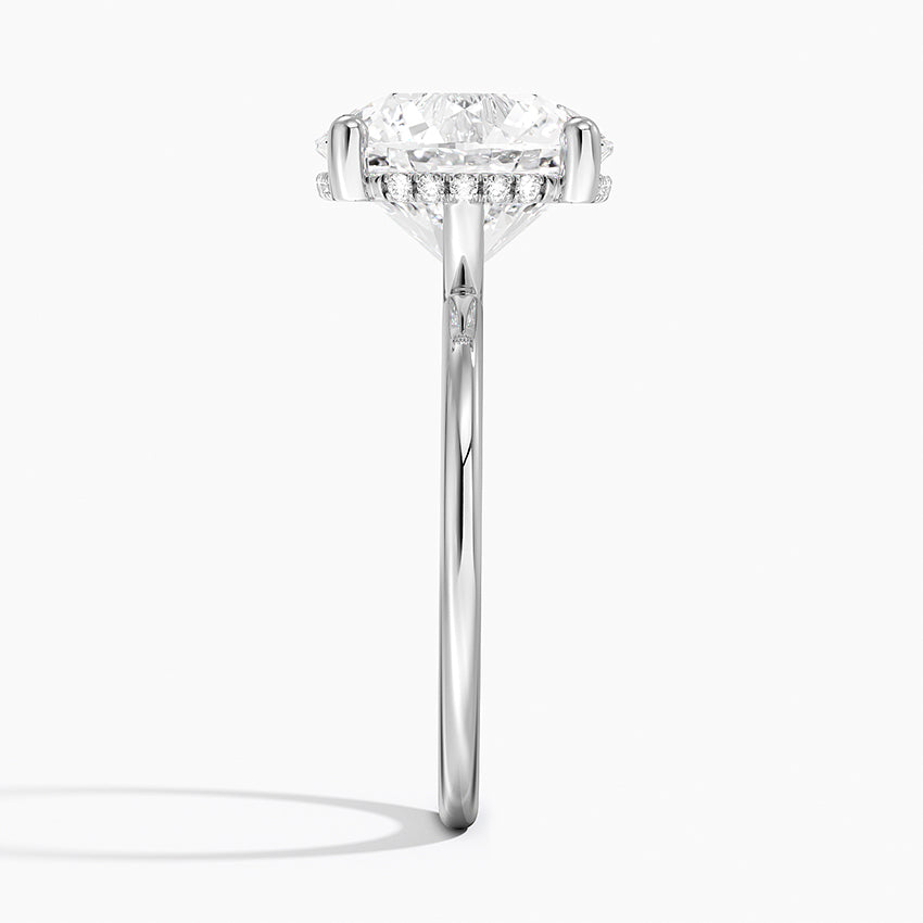 5.10 Karat Hidden Halo Tasarım Tektaş Laboratuvar Pırlanta Yüzük - Lucerne