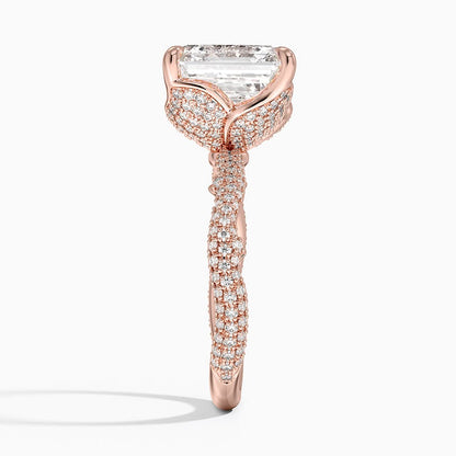 5.75 Asscher Kesim Hidden Halo Tasarım Tektaş Laboratuvar Pırlanta Yüzük - Filara