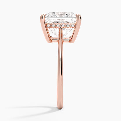 1.60 Carat Princess Halo Design Solitaire Lab Diamond Ring 18K - Florina 