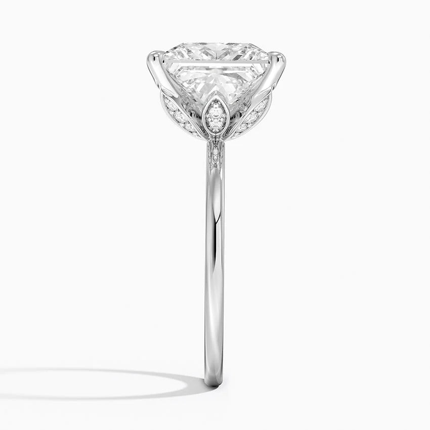 5.15 Karat Prenses Kesim Hidden Halo Tasarım Tektaş Laboratuvar Pırlanta Yüzük - Delora - Bold Diamonds