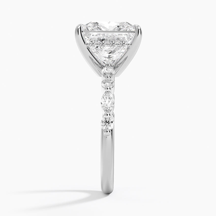 1.60 Carat Princess Halo Design Solitaire Lab Diamond Ring 18K - Florina 