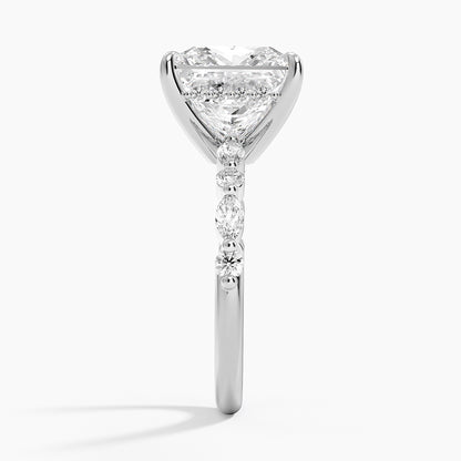 1.60 Carat Princess Halo Design Solitaire Lab Diamond Ring 18K - Florina 