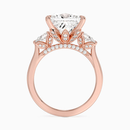 1.60 Carat Princess Halo Design Solitaire Lab Diamond Ring 18K - Florina 
