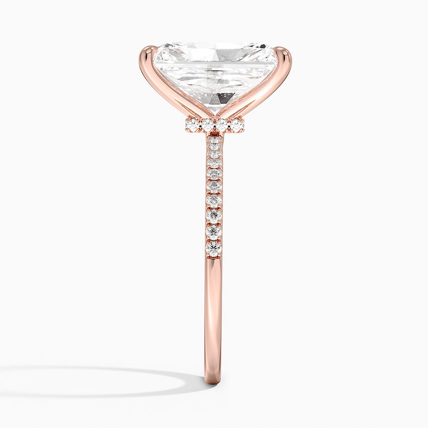 5.25 Karat Radiant Kesim Hidden Halo Tasarım Tektaş Laboratuvar Pırlanta Yüzük - Filora - Bold Diamonds