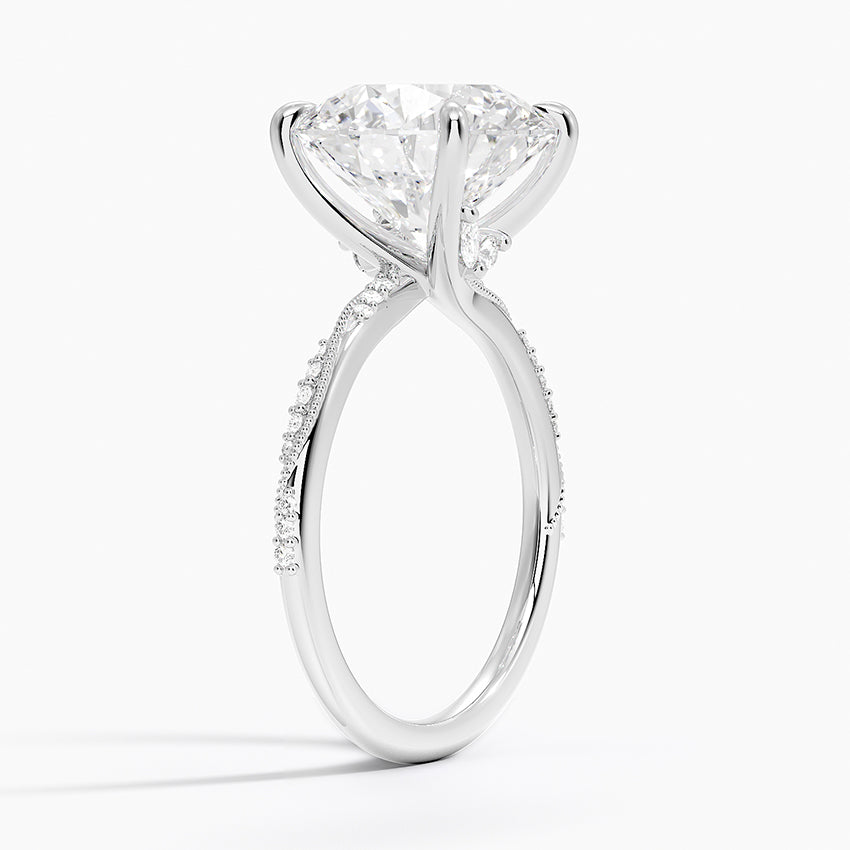 5.25 Karat Hidden Halo Tasarım Tektaş Laboratuvar Pırlanta Yüzük 18K  - Melora - Bold Diamonds