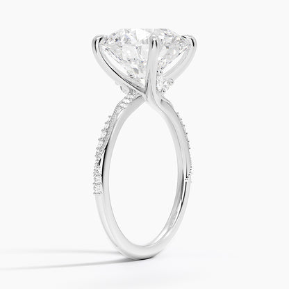 5.25 Karat Hidden Halo Tasarım Tektaş Laboratuvar Pırlanta Yüzük 18K  - Melora - Bold Diamonds