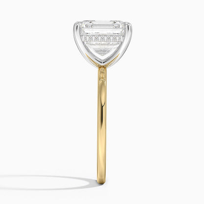 5.10 Karat Asscher Kesim Hidden Halo Tasarım Tektaş Laboratuvar Pırlanta Yüzük 18K  - Elora - Bold Diamonds