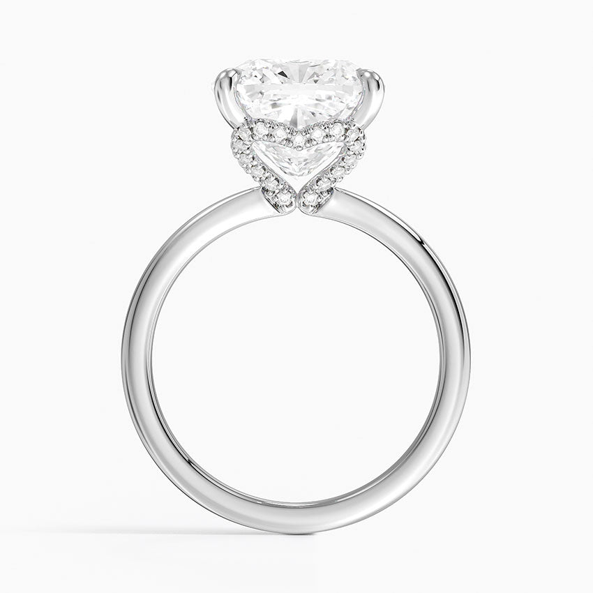 5.15 Karat  Cushion Kesim Hidden Halo Tasarım Tektaş Laboratuvar Pırlanta Yüzük - Lyon