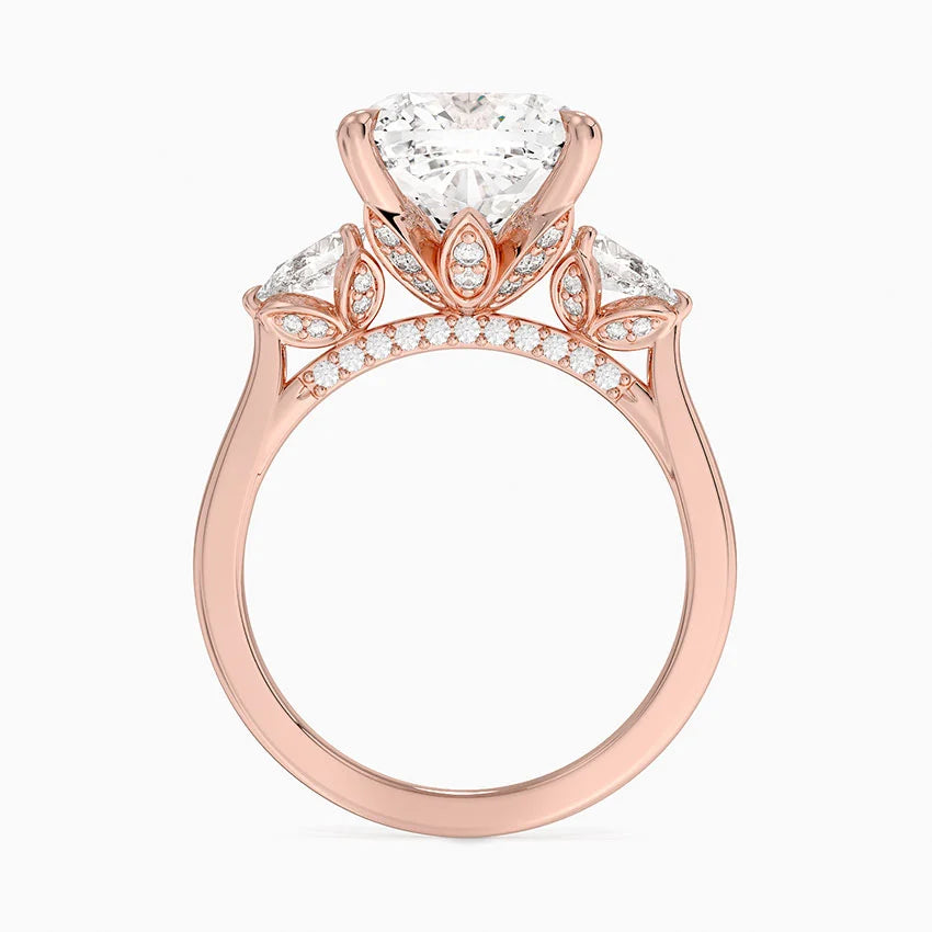 1.60 Carat Princess Halo Design Solitaire Lab Diamond Ring 18K - Florina 