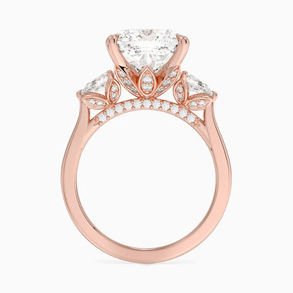 1.60 Carat Princess Halo Design Solitaire Lab Diamond Ring 18K - Florina 