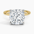 5.10 Karat Cushion Kesim Hidden Halo Tasarım Tektaş Laboratuvar Pırlanta Yüzük 18K  - Elora - Bold Diamonds