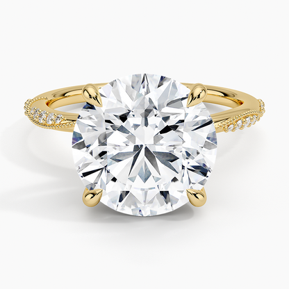 5.25 Karat Hidden Halo Tasarım Tektaş Laboratuvar Pırlanta Yüzük 18K  - Melora - Bold Diamonds