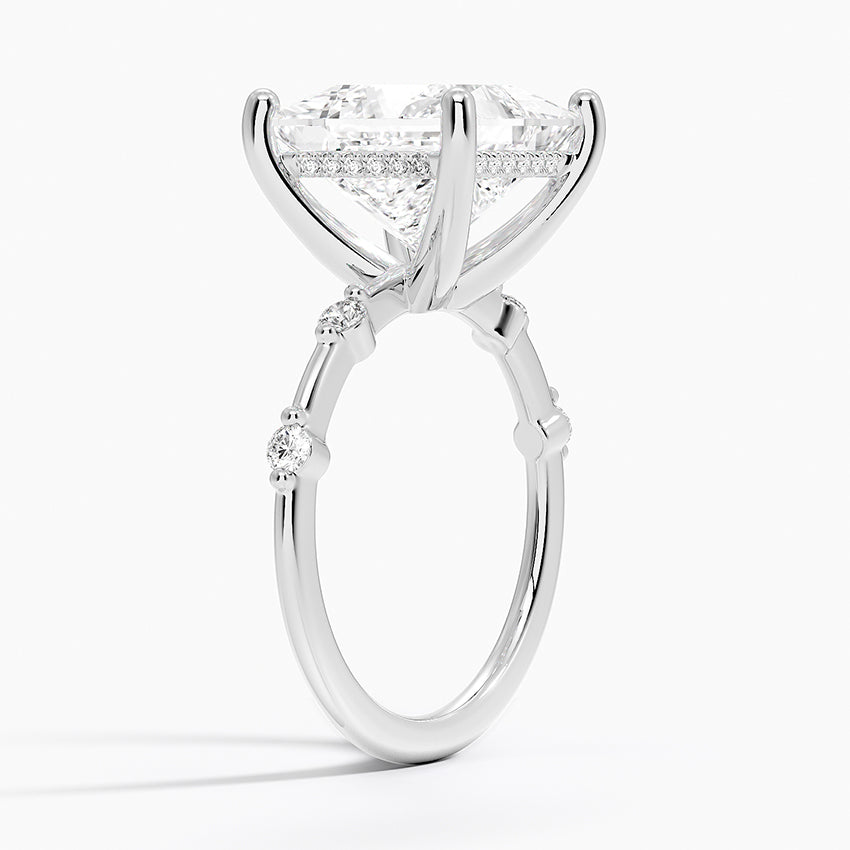 5.20 Prenses Kesim Hidden Halo Tasarım Tektaş Laboratuvar Pırlanta Yüzük - Zelora