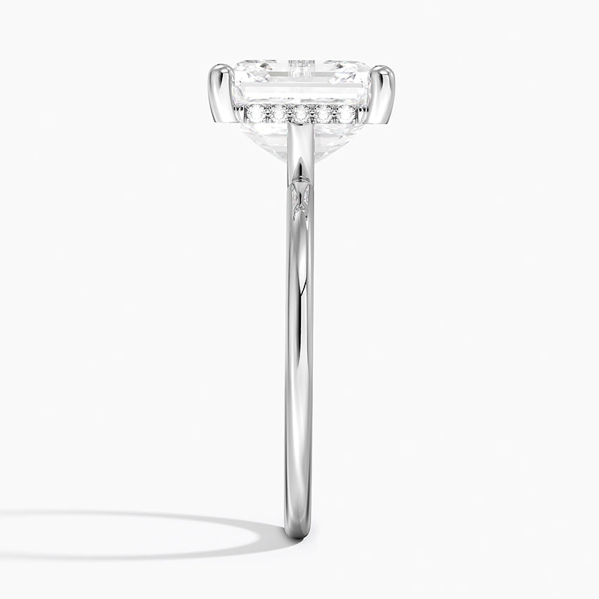 5.10 Karat Asscher Kesim Hidden Halo Tasarım Tektaş Laboratuvar Pırlanta Yüzük - Lucerne