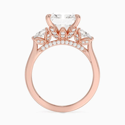 1.60 Carat Princess Halo Design Solitaire Lab Diamond Ring 18K - Florina 