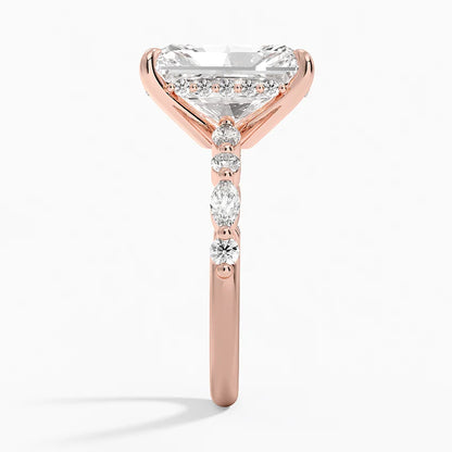 1.60 Carat Princess Halo Design Solitaire Lab Diamond Ring 18K - Florina 