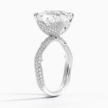 5.75 Cushion Kesim Hidden Halo Tasarım Tektaş Laboratuvar Pırlanta Yüzük - Filara